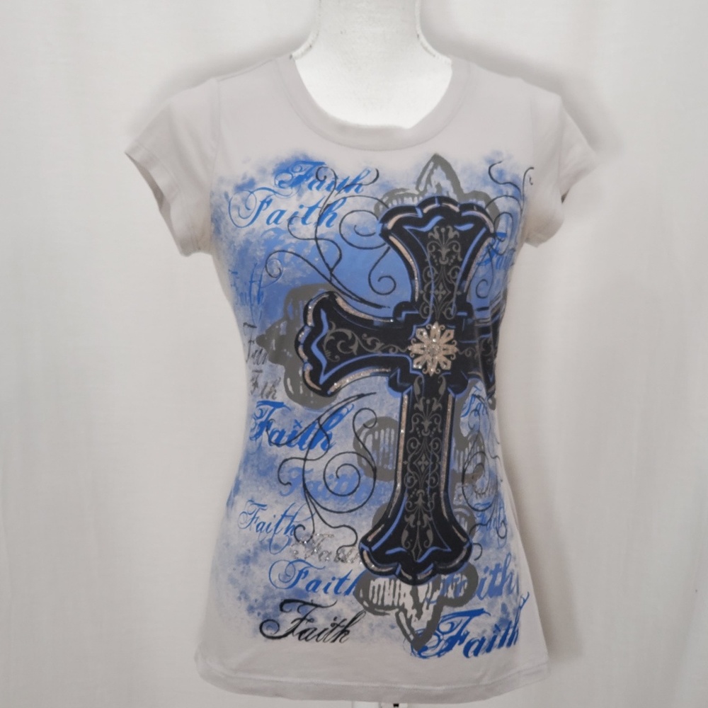 Appropriate Behavior Gray & Blue T-shirt size S